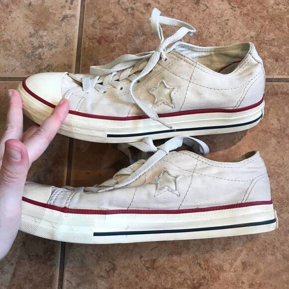 Converse 8.5 off white shoe star stripe streetwear casual urban - Picture 5 of 7